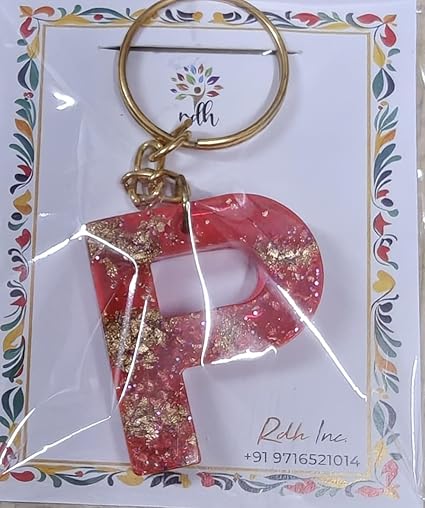 RDH Customized Letter Resin Keychain, Best gift item for Women, Men and Kids (1S)