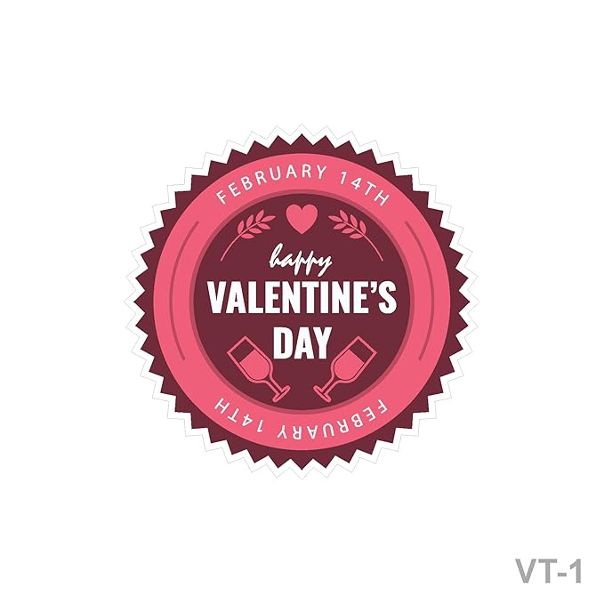 RDH 100 Pieces Multi Designs Valentine's Day Stickers, Vinyl, 2" Approx (Valentine's Day Sticker VT-01)