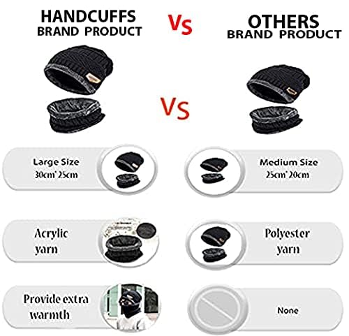 Winter Knit Beanie Cap Hat Neck Warmer Scarf and Woolen Gloves Set for Men & Women (2 Piece)