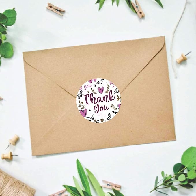 RDH 100 Pieces Round Multi Designs Thank You Stickers for Small Business, Vinyl, 2 X 2 Inches (Thank You Sticker) Brand: RDH INC.
