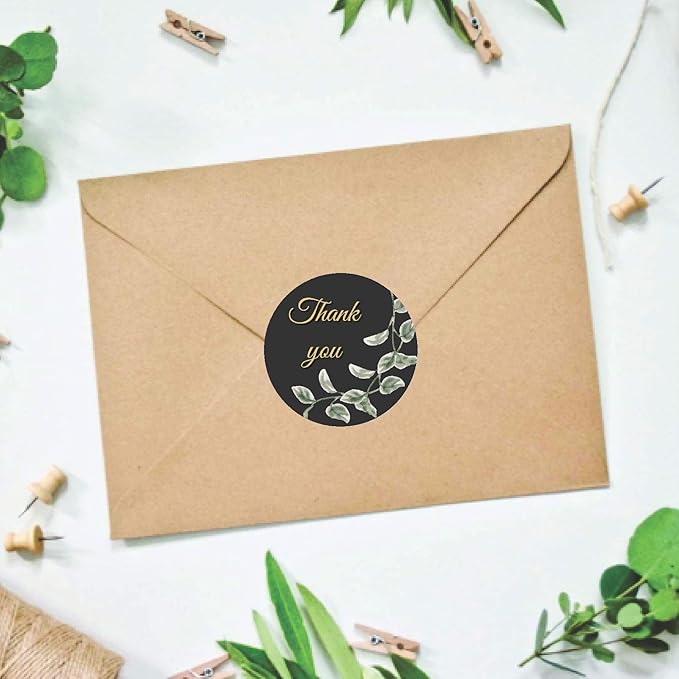 RDH 100 Pieces Thankyou Multi Designs Stickers for Small Business, Vinyl, 1.5 x1.5 Inches (Thankyou Sticker)…