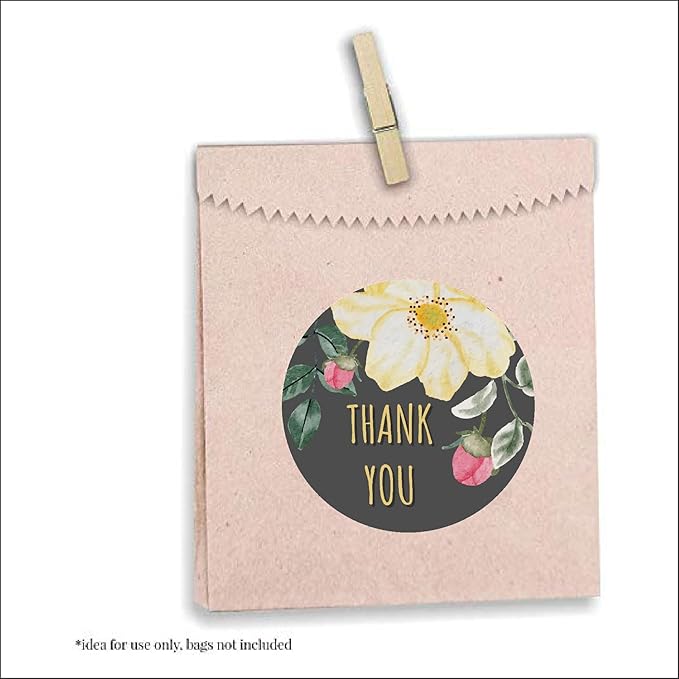 RDH 100 Pieces Thankyou Multi Designs Stickers for Small Business, Vinyl, 1.5 x1.5 Inches (Thankyou Sticker)…