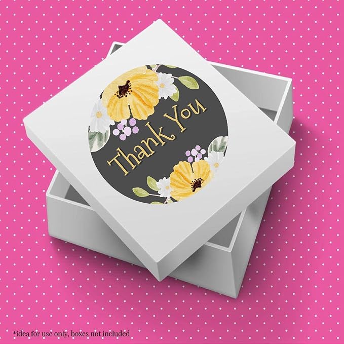 RDH 100 Pieces Thankyou Multi Designs Stickers for Small Business, Vinyl, 1.5 x1.5 Inches (Thankyou Sticker)…