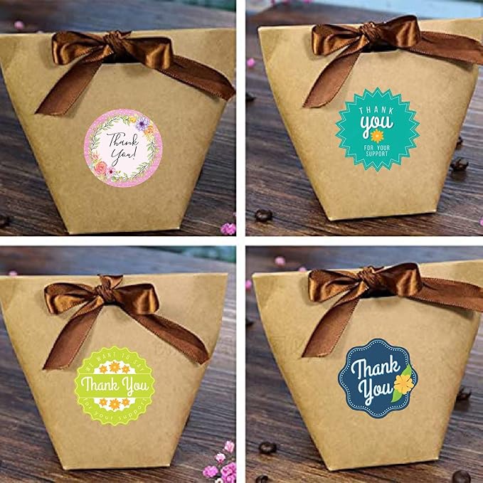 RDH 100 Pieces Round Multi Designs Thank You Stickers for Small Business, Vinyl, 2 X 2 Inches (Thank You Sticker) Brand: RDH INC.