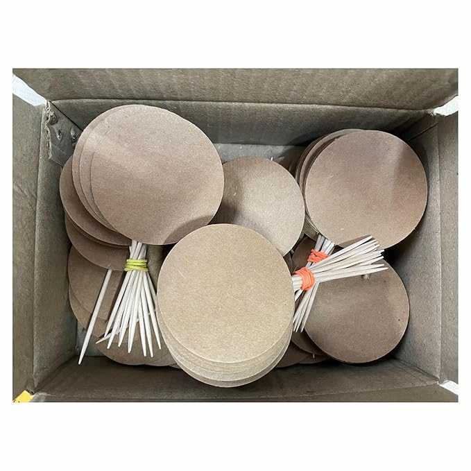 RDH 100 Pcs Circle Craft Paper Bold Marker Cupcake/Cake Toppers, Buffet Labels for Charcuterie Board Food Tags Toothpick Signs, Wedding Birthday Party Table and Dinner Decorations Supplies