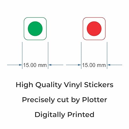RDH INC. Self Adhesive Food Packaging Stickers, 15 x 15 mm, 480 Veg & 480 Non-Veg Logo, Food Label Stickers