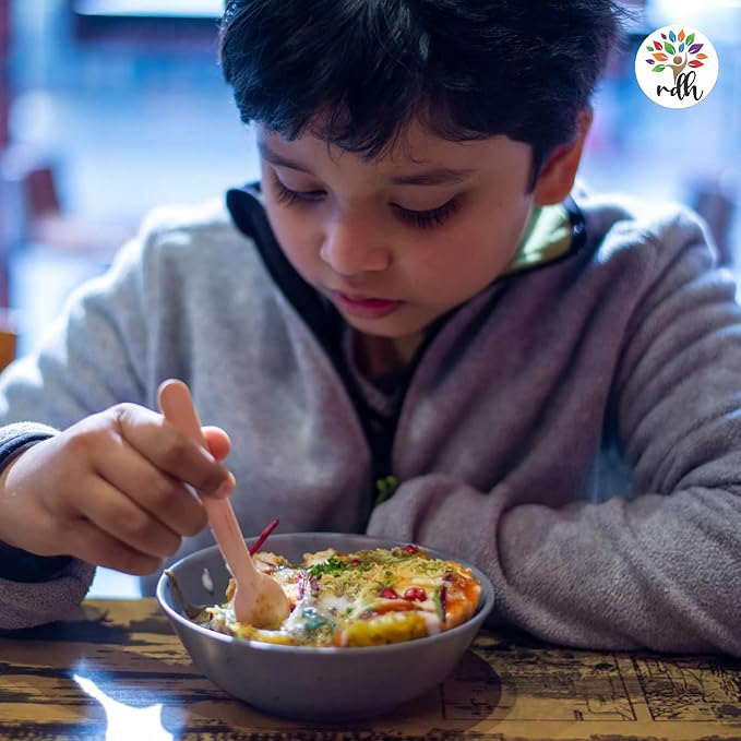 RDH Biodegradable Disposable Wooden Spoons, 140mm/5.5 inches (L), Pack of 100