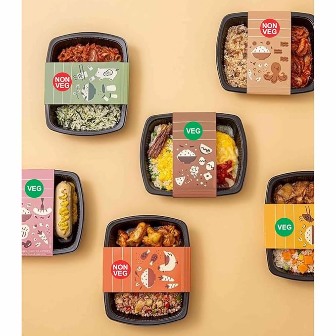 RDH Round Multi Veg & Non Veg Stickers for Restaurants & Cloud Kitchens, Vinyl, 16mm Round Sticker (1000)