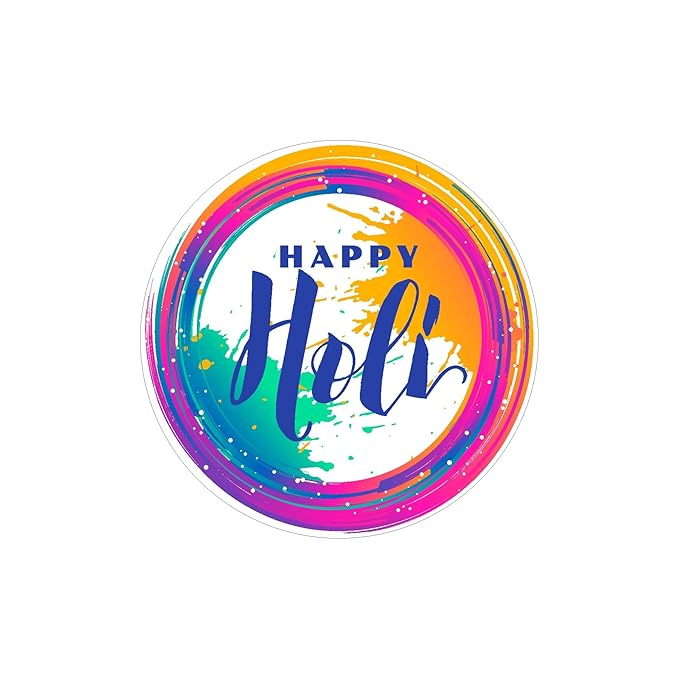 RDH 100 Pieces Multi Designs Holi Stickers, Vinyl, 2" Approx (Holi Sticker HI-001)
