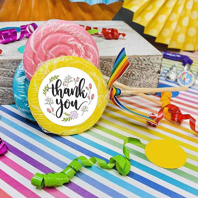 RDH 100 Pieces Round Multi Designs Thank You Stickers for Small Business, Vinyl, 2 X 2 Inches (Thank You Sticker) Brand: RDH INC.