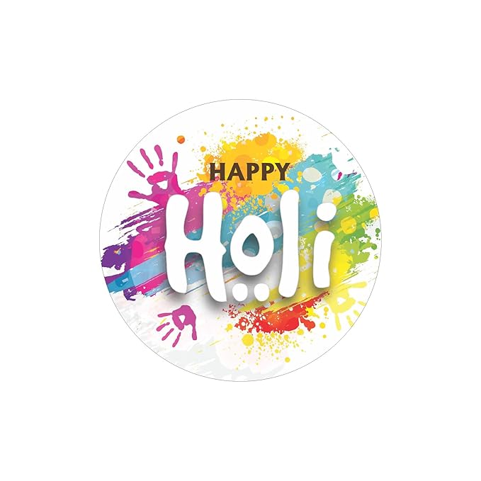 RDH 100 Pieces Multi Designs Holi Stickers, Vinyl, 2" Approx (Holi Sticker HI-001)