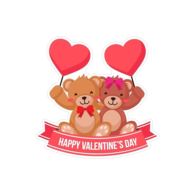 RDH 100 Pieces Multi Designs Valentine's Day Stickers, Vinyl, 2" Approx (Valentine's Day Sticker VT-03)