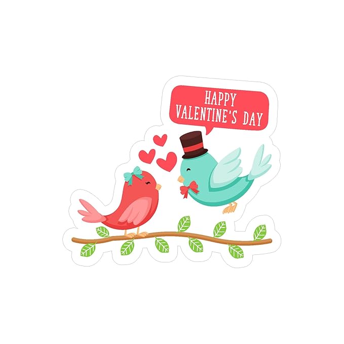RDH 100 Pieces Multi Designs Valentine's Day Stickers, Vinyl, 2" Approx (Valentine's Day Sticker VT-03)