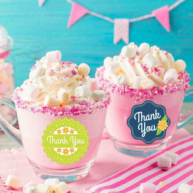 RDH 100 Pieces Round Multi Designs Thank You Stickers for Small Business, Vinyl, 2 X 2 Inches (Thank You Sticker) Brand: RDH INC.