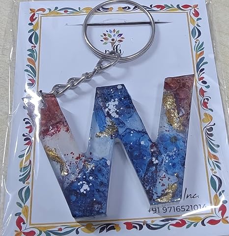 RDH Customized Letter Resin Keychain, Best gift item for Women, Men and Kids (3U)