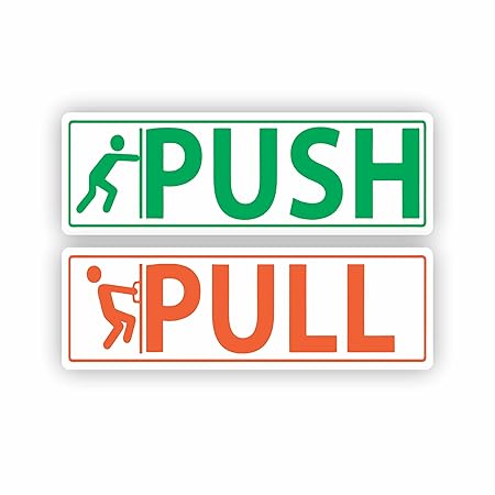 RDH - Collections Self Adhesive Push And Pull Sign Stickers - Set Of 3