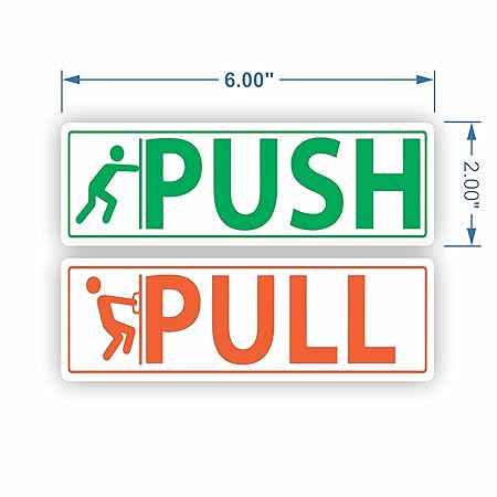 RDH - Collections Self Adhesive Push And Pull Sign Stickers - Set Of 3