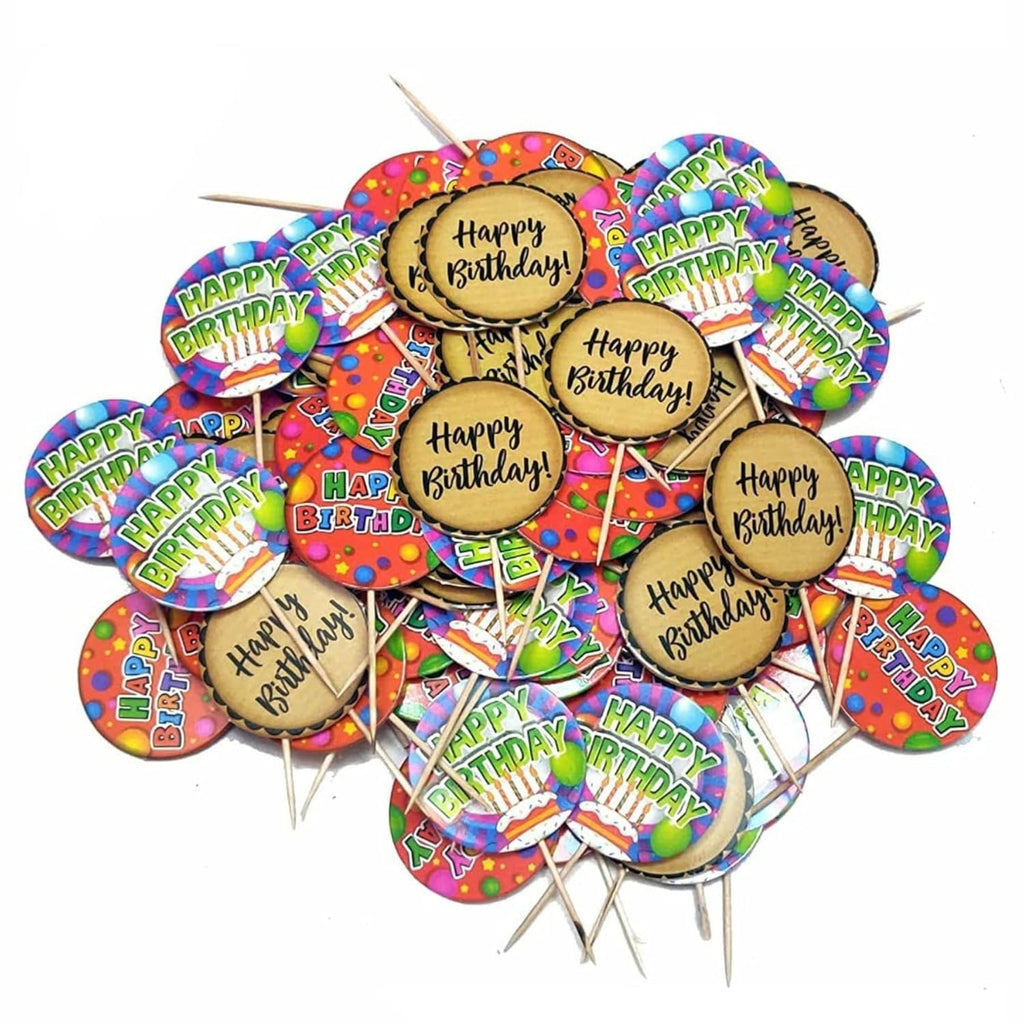 RDH Cake Toppers - Happy Birthday Paper Tag (100 Pcs)