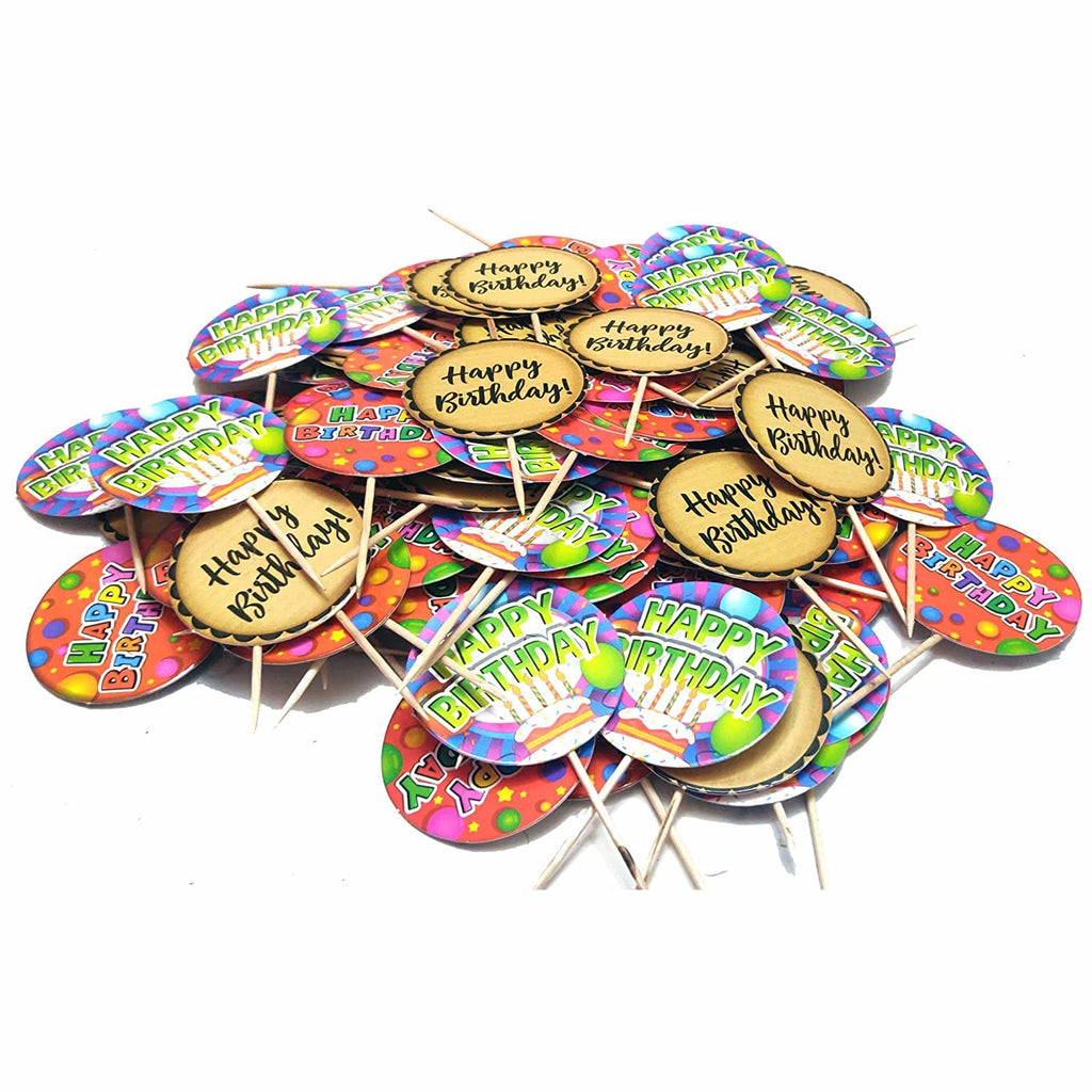 RDH Cake Toppers - Happy Birthday Paper Tag (100 Pcs)