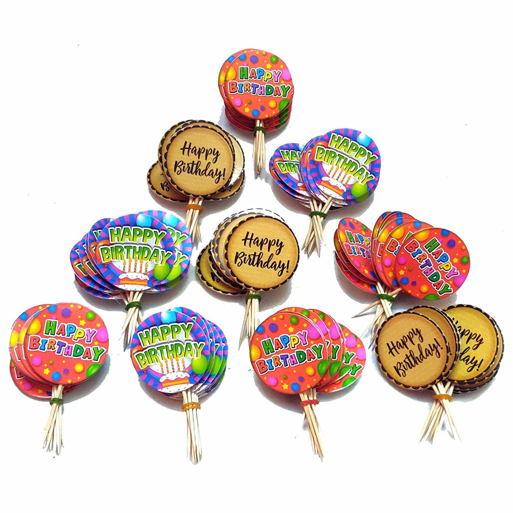 RDH Cake Toppers - Happy Birthday Paper Tag (100 Pcs)
