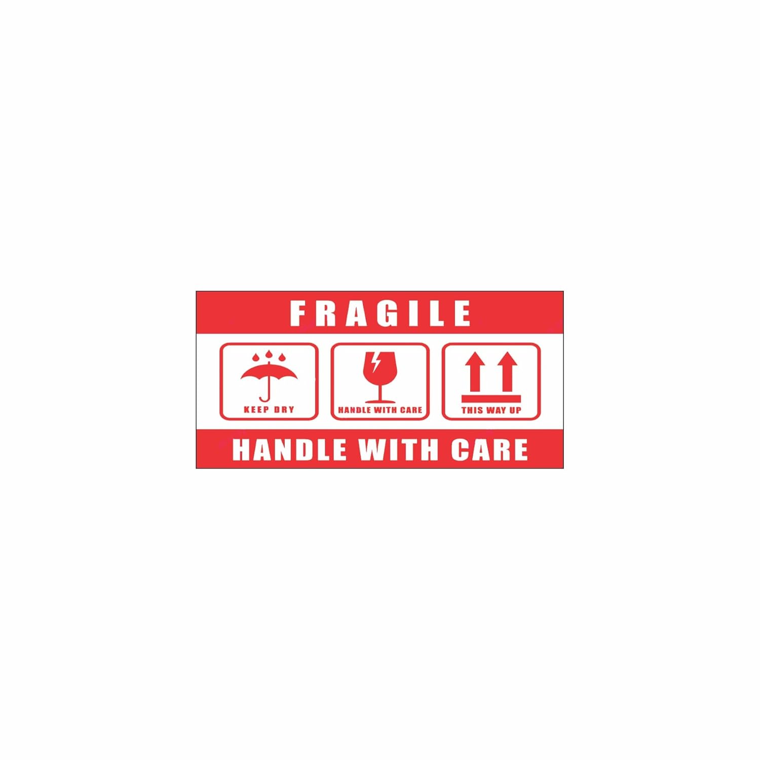 RDH 100 Pieces Fragile Stickers for Small Busines, 73x35 mm Paper Stickers